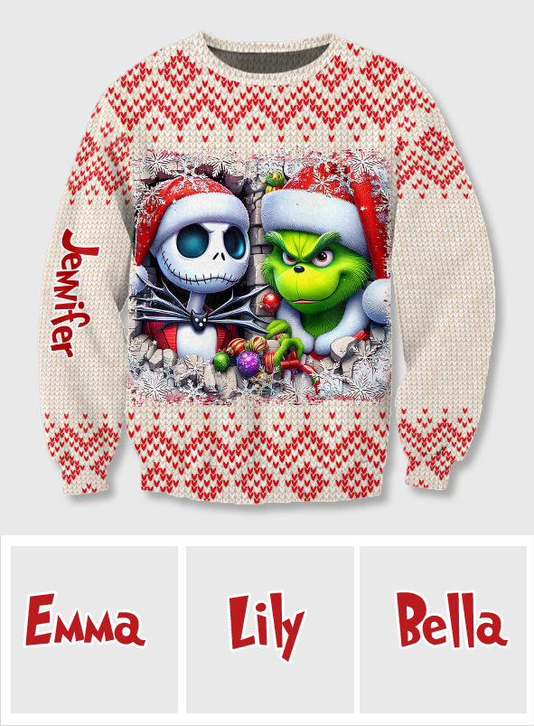 Merry Christmas - Personalized Nightmare Ugly Sweater