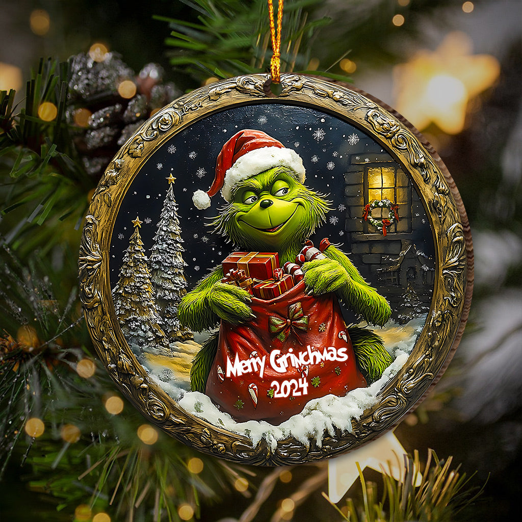 Breaking Naughty Monster - Personalized Stole Christmas Ornament