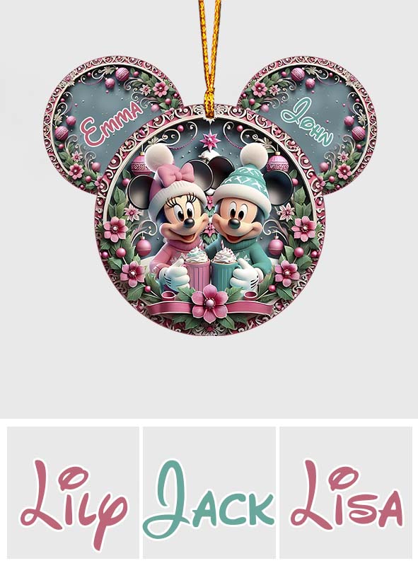 Christmas Mouse Couple - Personalized Mouse Ornament