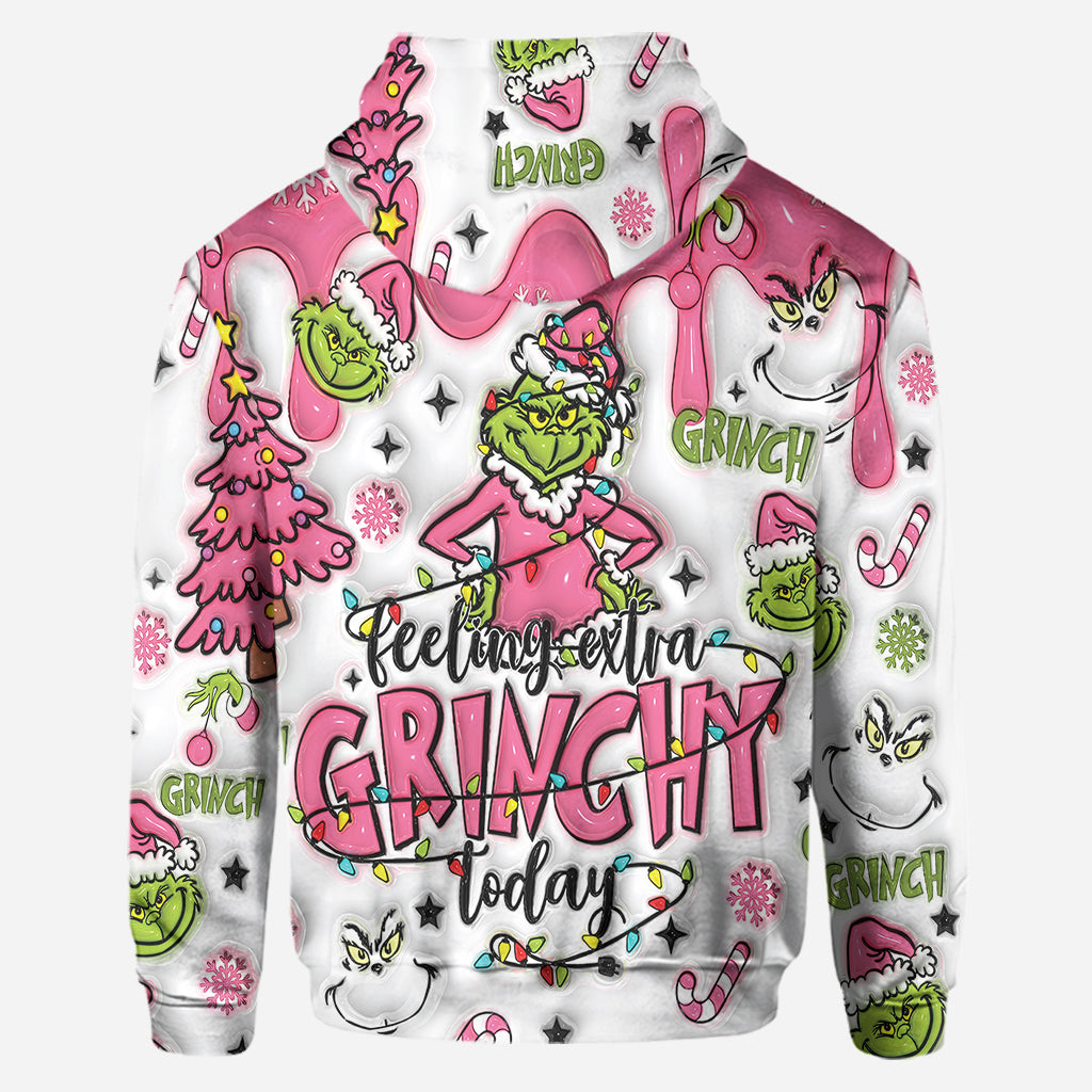 Custom Any Name Feeling Extra Grinchy Today - Personalized Stole Christmas Hoodie and Leggings