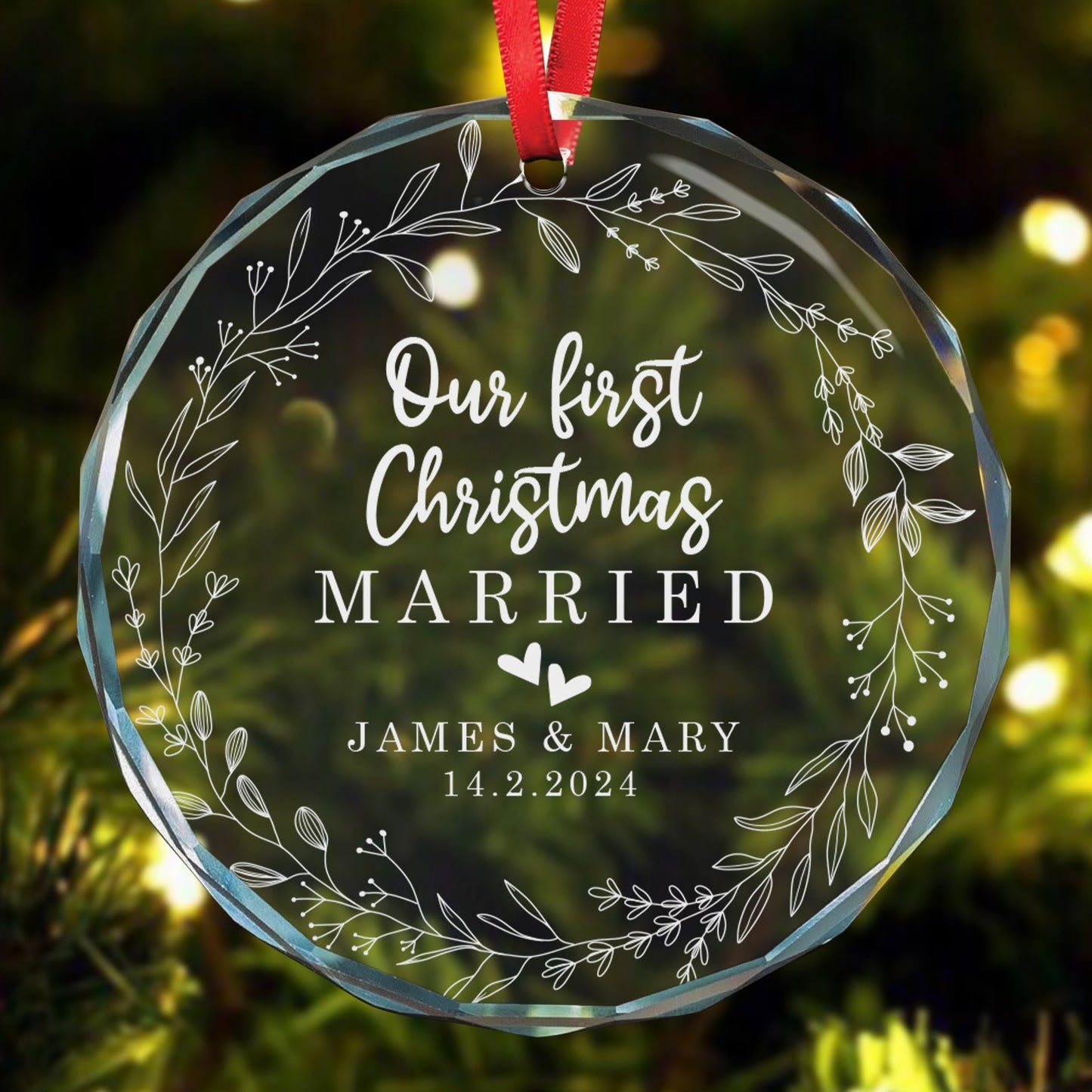 Crystal Ornament for First Christmas Married | Heartfelt Keepsake & Ideal Gift for Newlyweds