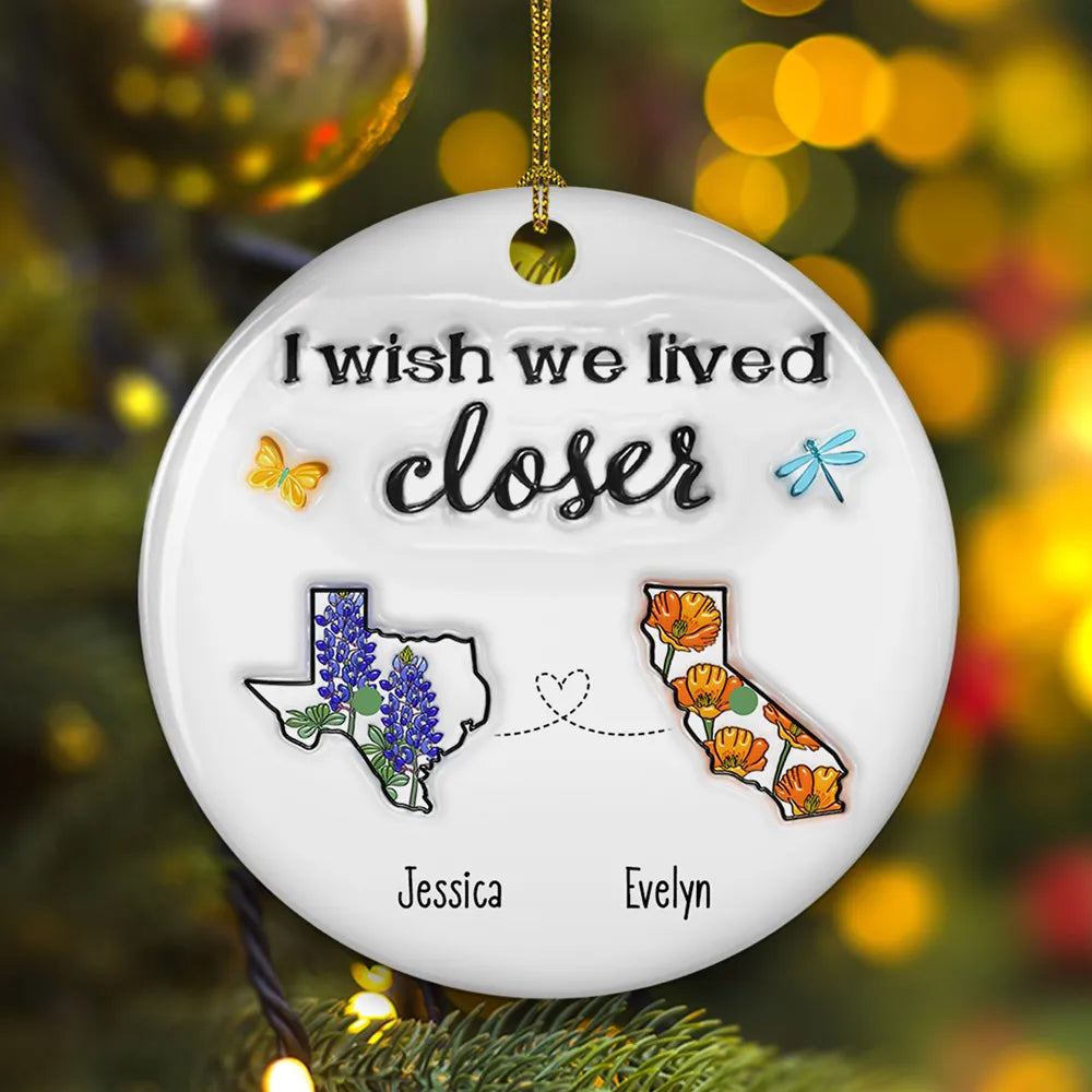 State Map Ceramic Ornament Friendship Sisters Gift High Clarity Beautiful and Textured