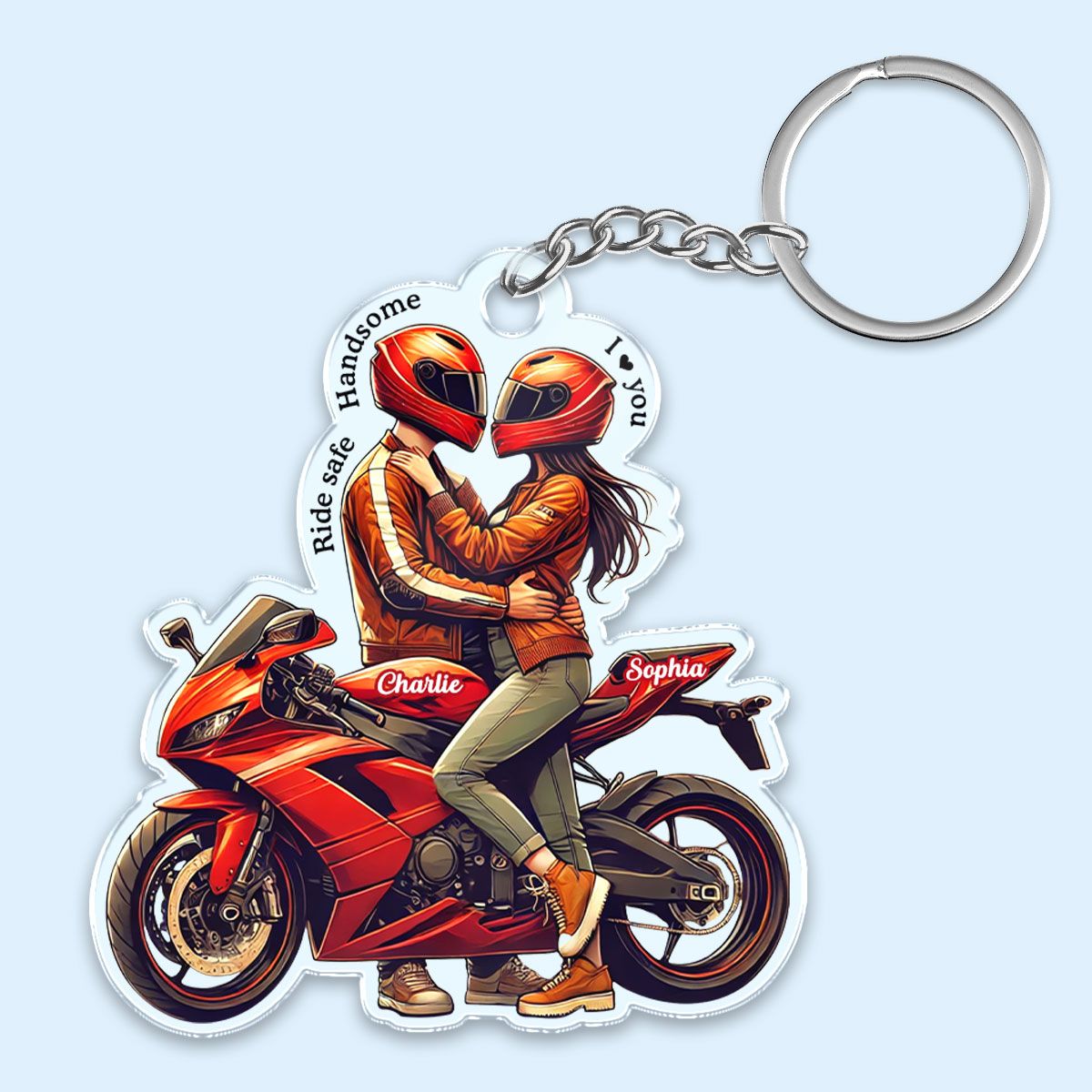 "Romantic Ride" Personalized Acrylic Keychain for Couples, Ideal Keepsake for Anniversaries or Daily Surprises!