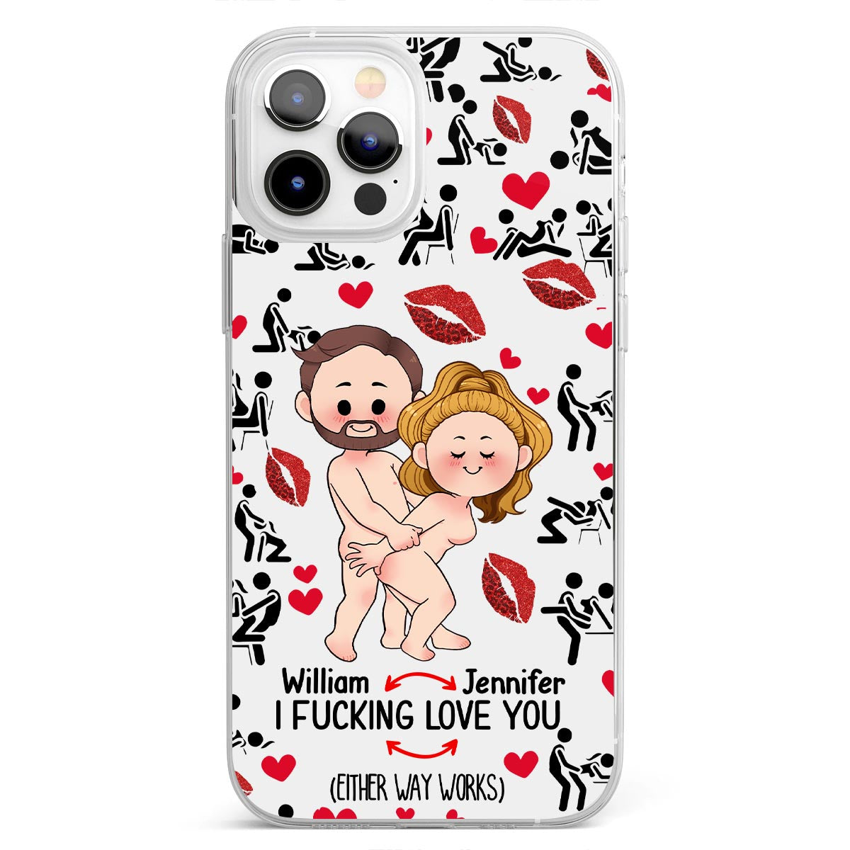 I Love You - gift for husband, wife, boyfriend, girlfriend - Personalized Clear Phone Case