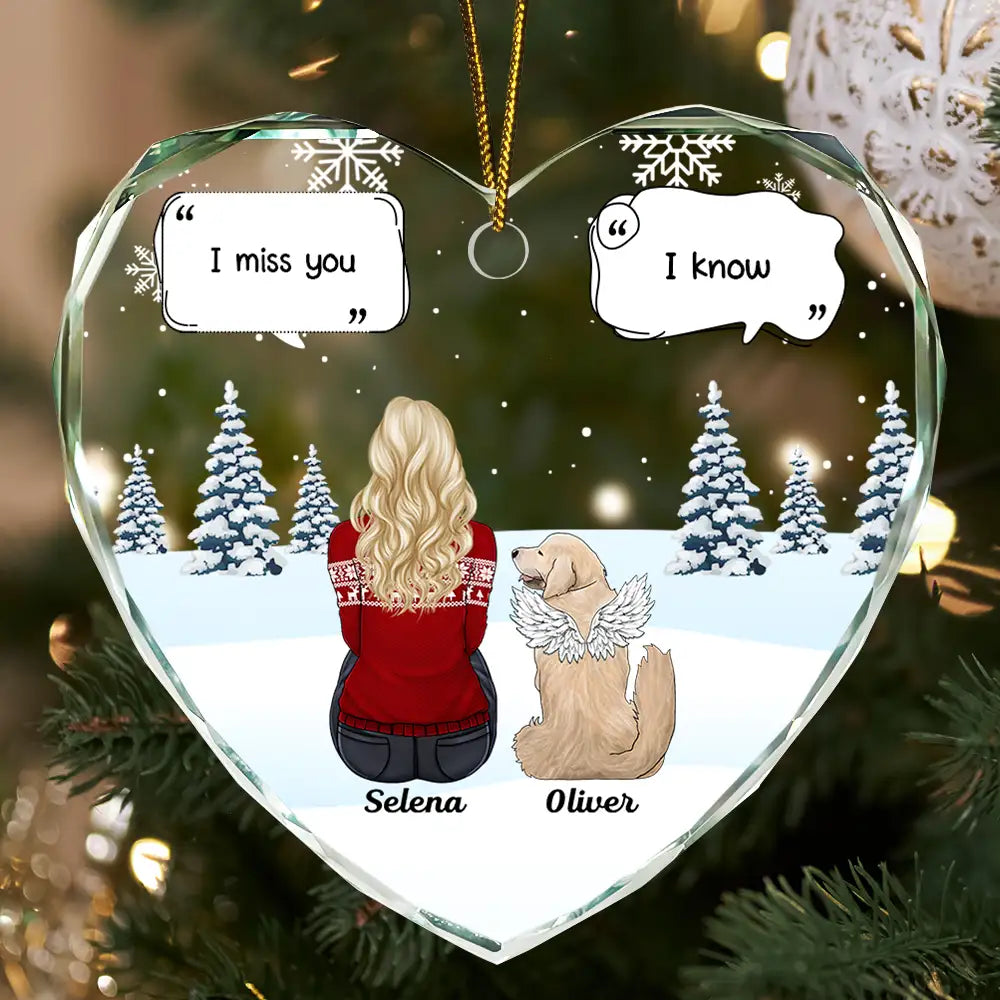 Personalized Crystal Heart Pet Memorial Ornament