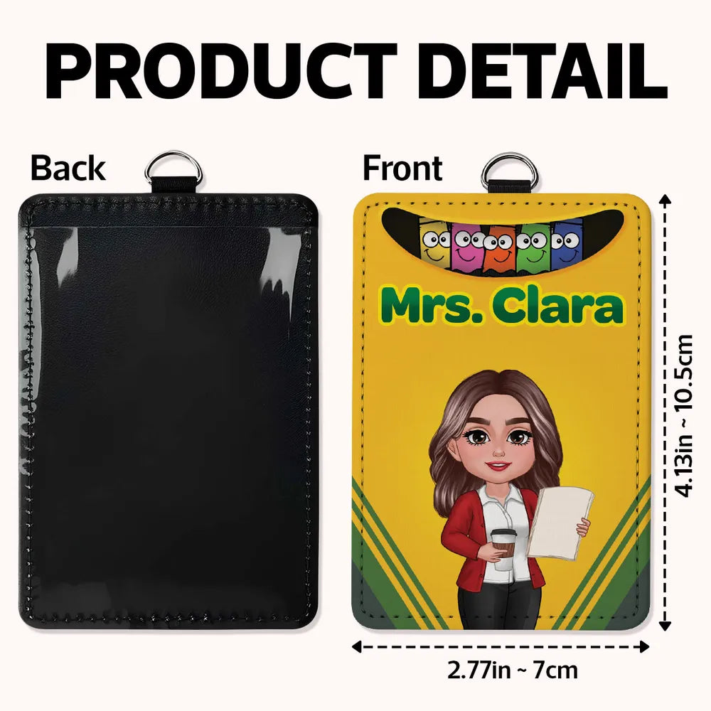 Personalized Teacher Leather ID Badge Holder, Durable and Meaningful Appreciation Gift