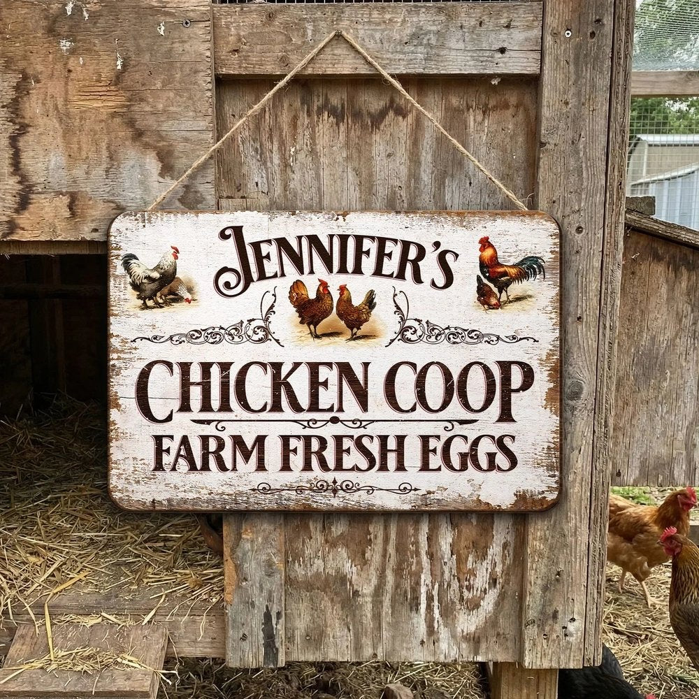 Custom Farm Fresh Eggs Chicken Coop Wooden Sign Vintage Style Kitchen Decor Sweet Conversation Starter Gift for Home Decor Lovers