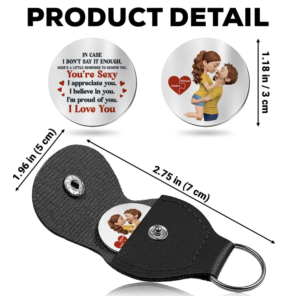 Personalized Pocket Hug Token With Love Message, Cute Couple Illustration, Unique Romantic Gift For Him Or Her