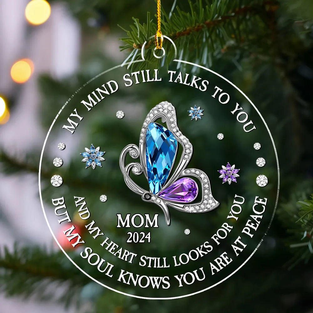 Acrylic Ornament with Butterfly Memorial Design Thoughtful Keepsake Gift for Loved One Remembrance