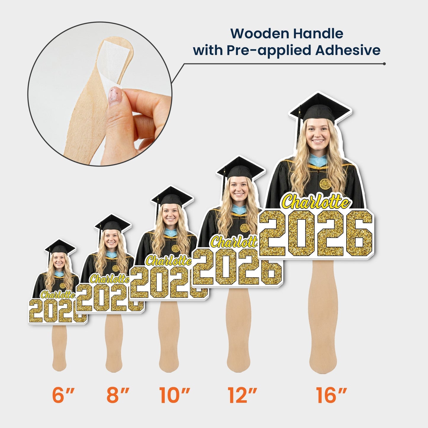 Personalized Graduation Fan with Custom Face & Name - Class Celebration Keepsake, Unique Gift for a Grad