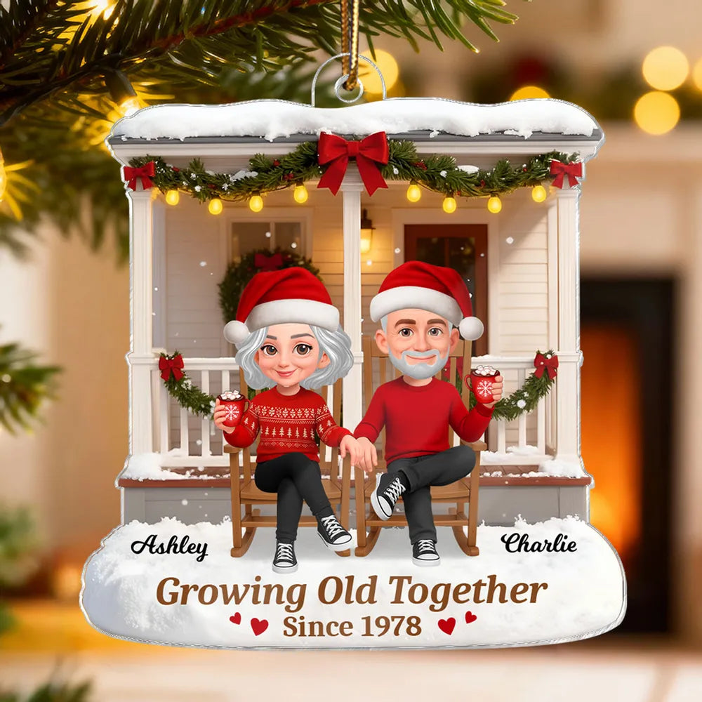 Acrylic Ornament Personalized Growing Old Together Couple Keepsake Warm Home Decor Gift for Partners