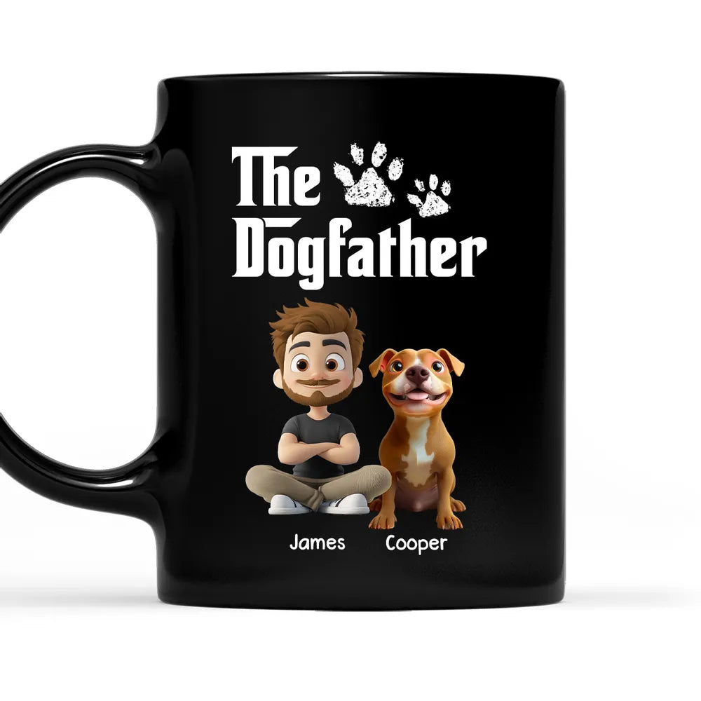 “The Dogfather” Personalized Full Color Mug – Custom Cartoon Mug for Dog Lovers