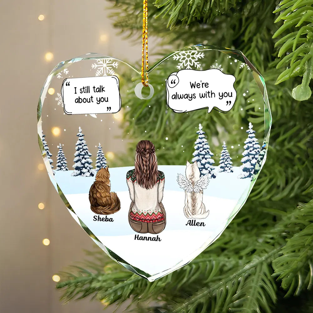 Personalized Crystal Heart Pet Memorial Ornament