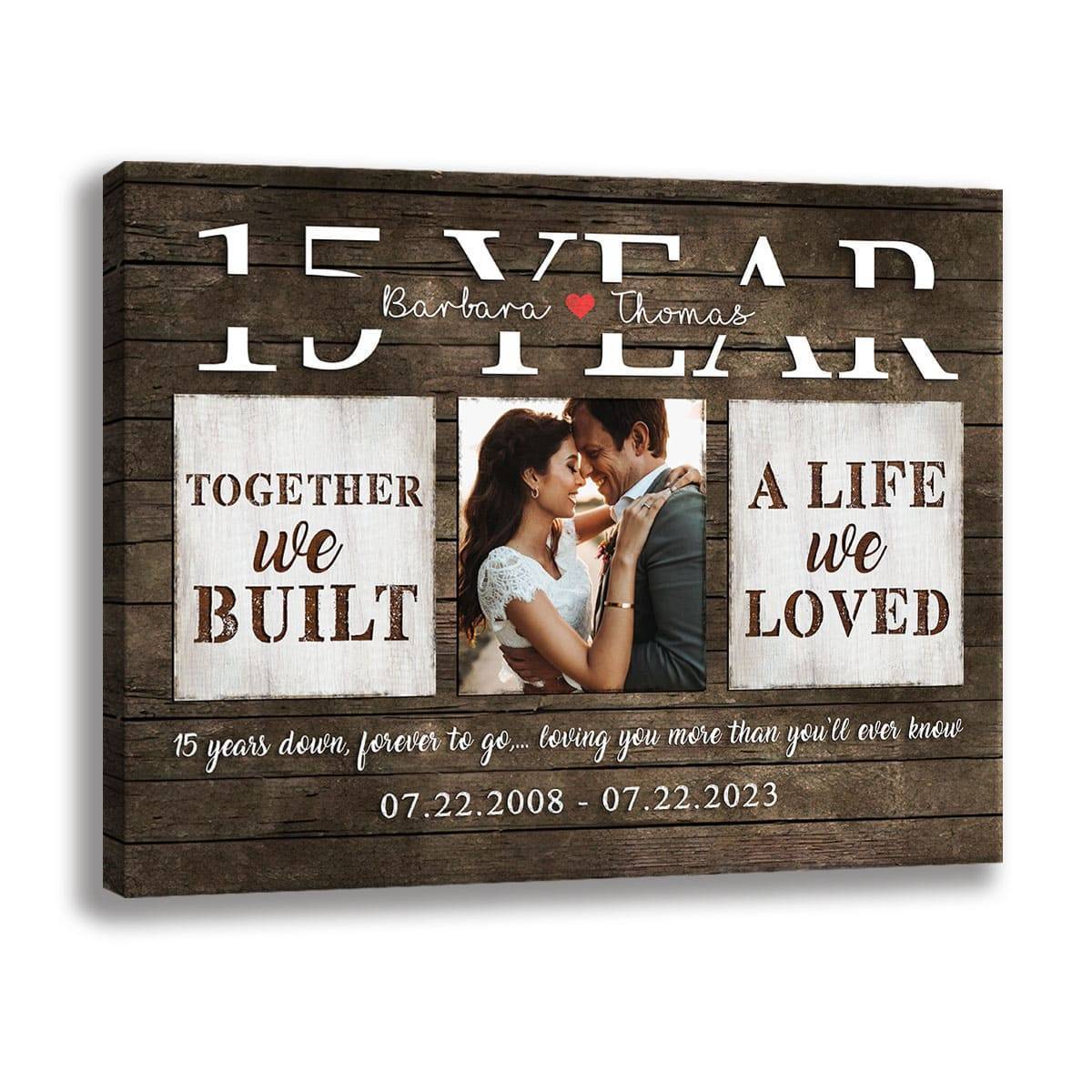 Cherished Moments - Personalized Anniversary Canvas or Poster with Couple Photo - Timeless Gift for Him & Her