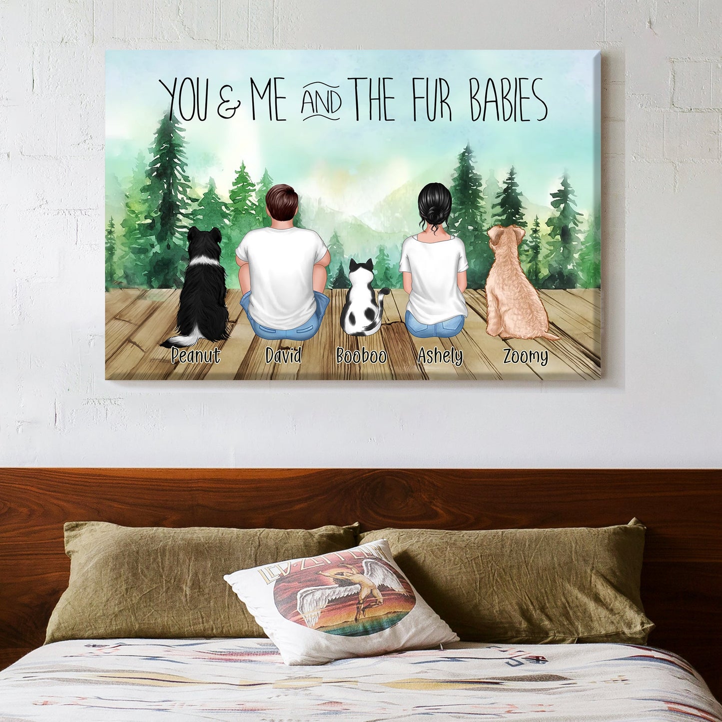 You, Me, and the Fur Babies - Personalized Poster or Plaque or Keychain or Ornament or Pillow - Special Design for Pet-Loving Families