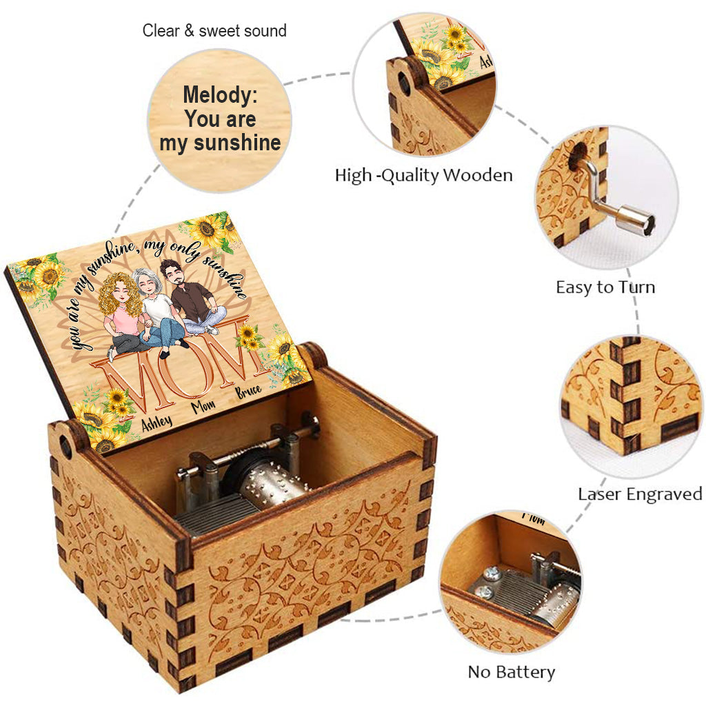You Are My Sunshine - Personalized Mother Hand Crank Music Box