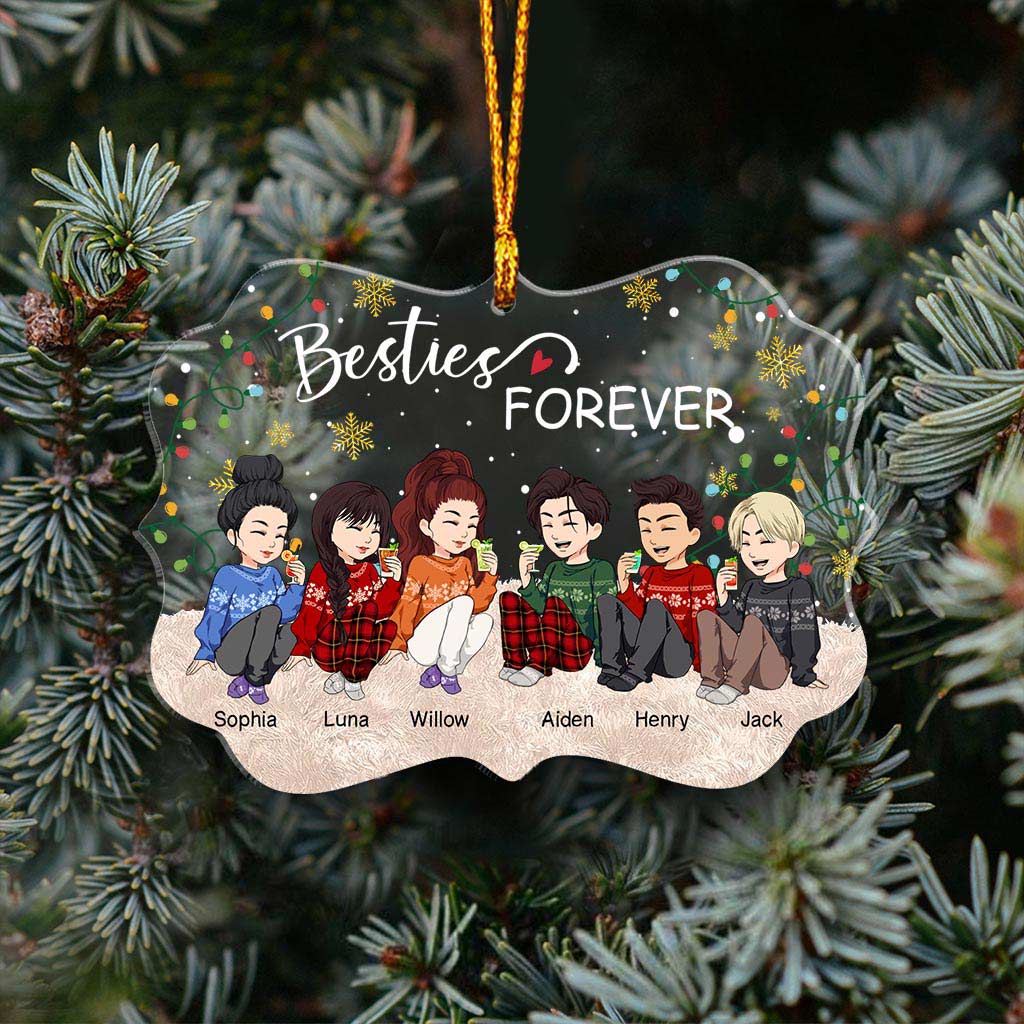 Besties Forever - Personalized Christmas Bestie Transparent Ornament