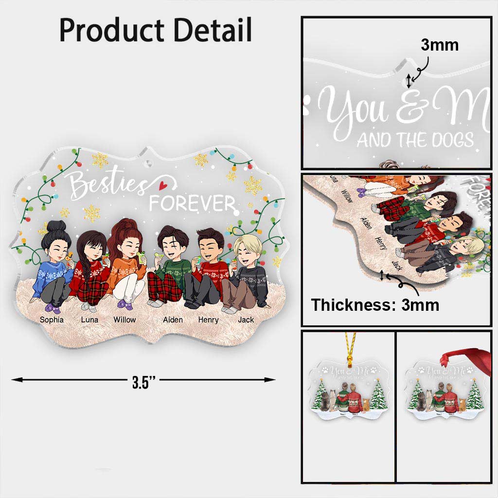 Besties Forever - Personalized Christmas Bestie Transparent Ornament