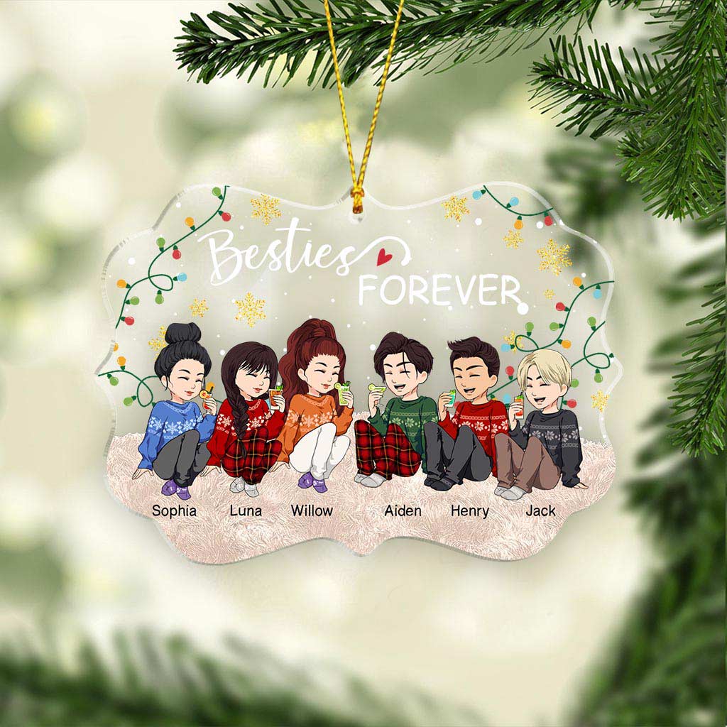 Besties Forever - Personalized Christmas Bestie Transparent Ornament