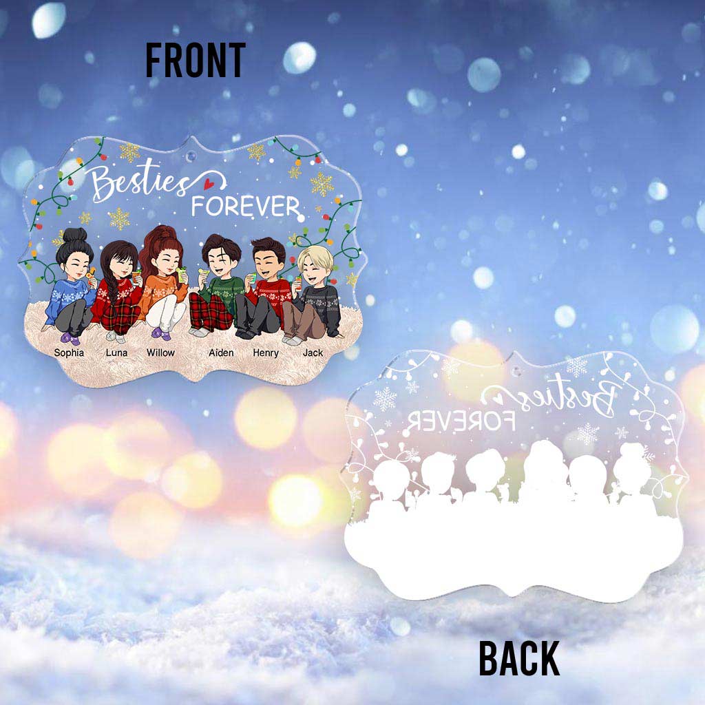 Besties Forever - Personalized Christmas Bestie Transparent Ornament