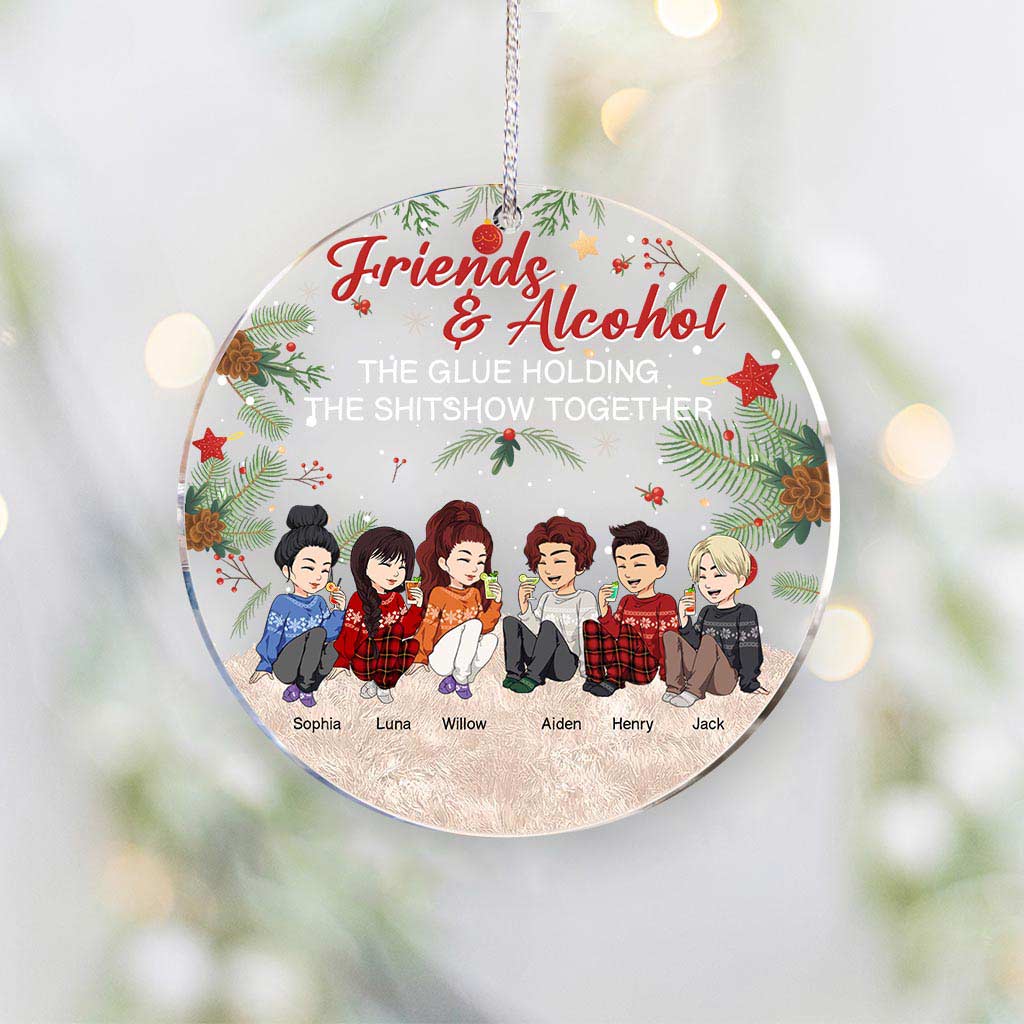 Alcohol Besties - Personalized Christmas Bestie Transparent Ornament