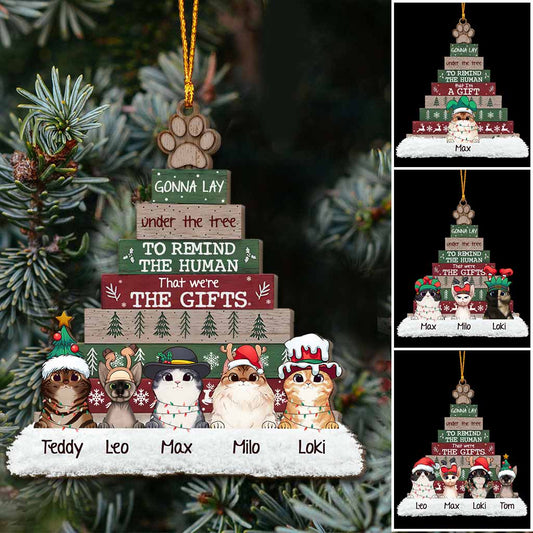 Gonna Lay Under The Tree - Personalized Christmas Cat Ornament