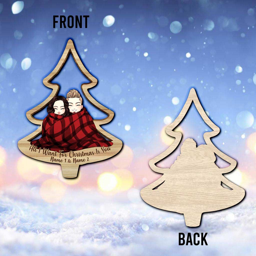 Lovely Cozy Couple Christmas Tree - Personalized Christmas Couple Ornament