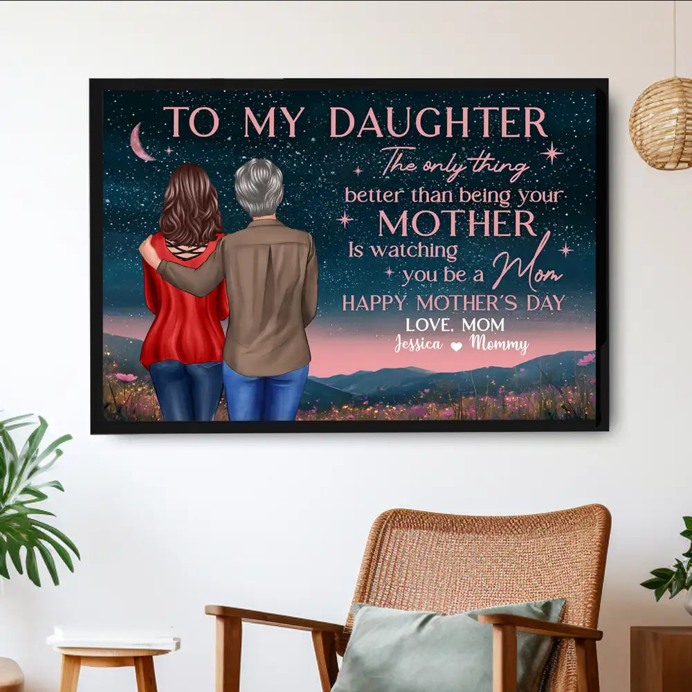Personalized Mother's Day Poster/Canvas for Daughter - Custom Message