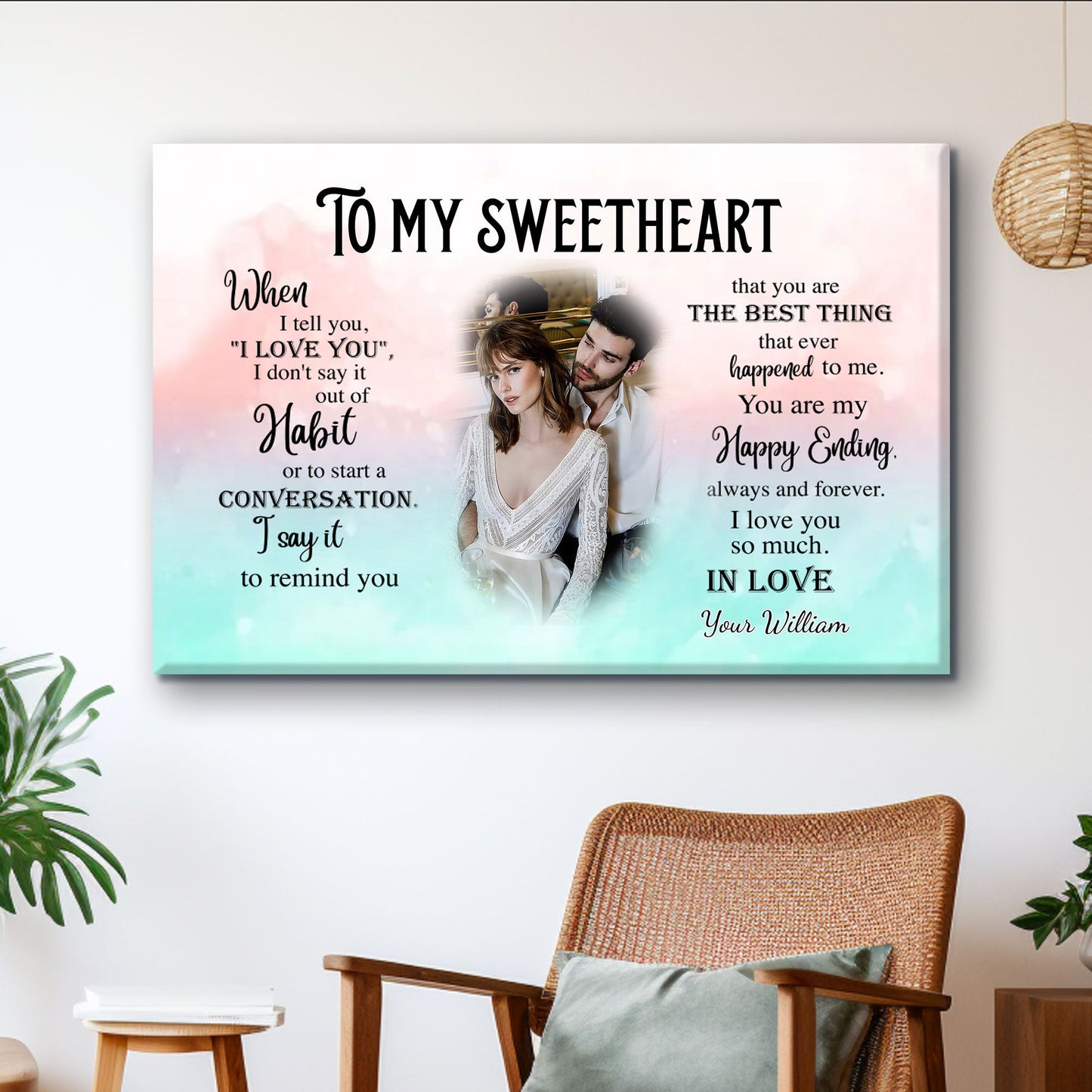 Personalized Valentine’s Day Poster for Couples - A Deep Love Confession