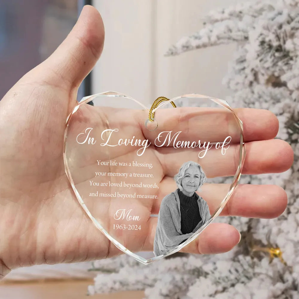 Custom Memorial Heart Ornament – Personalized Sympathy Gift