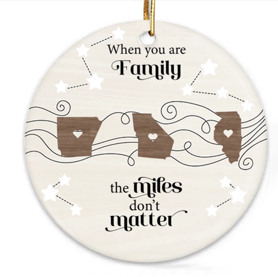 Long Distance Family Friends Siblings Sisters Besties Personalized 2-Layered Wooden Ornament or Plaque or Poster or Keychain Togetherness Christmas Gift