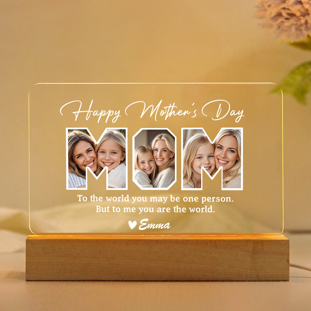 Personalized LED Mother’s Day Plaque with Custom Photo & Text