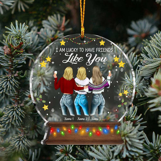 Friends By Heart And Sisters By Soul - Personalized Christmas Bestie Layers Mix Ornament