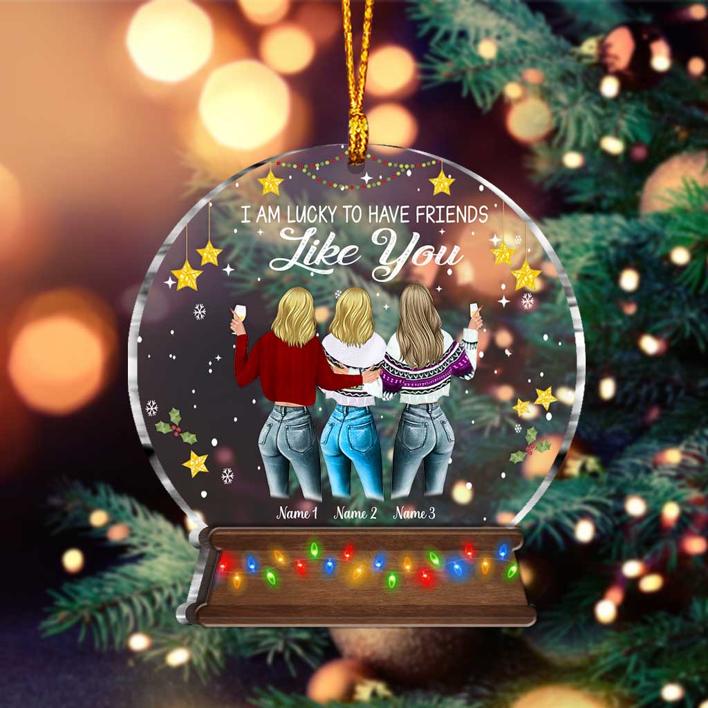 Friends By Heart And Sisters By Soul - Personalized Christmas Bestie Layers Mix Ornament
