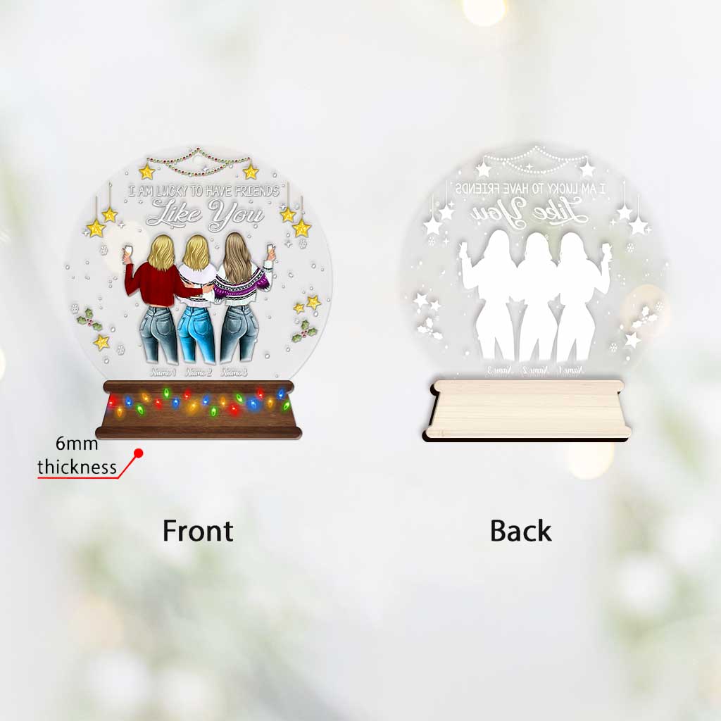 Friends By Heart And Sisters By Soul - Personalized Christmas Bestie Layers Mix Ornament