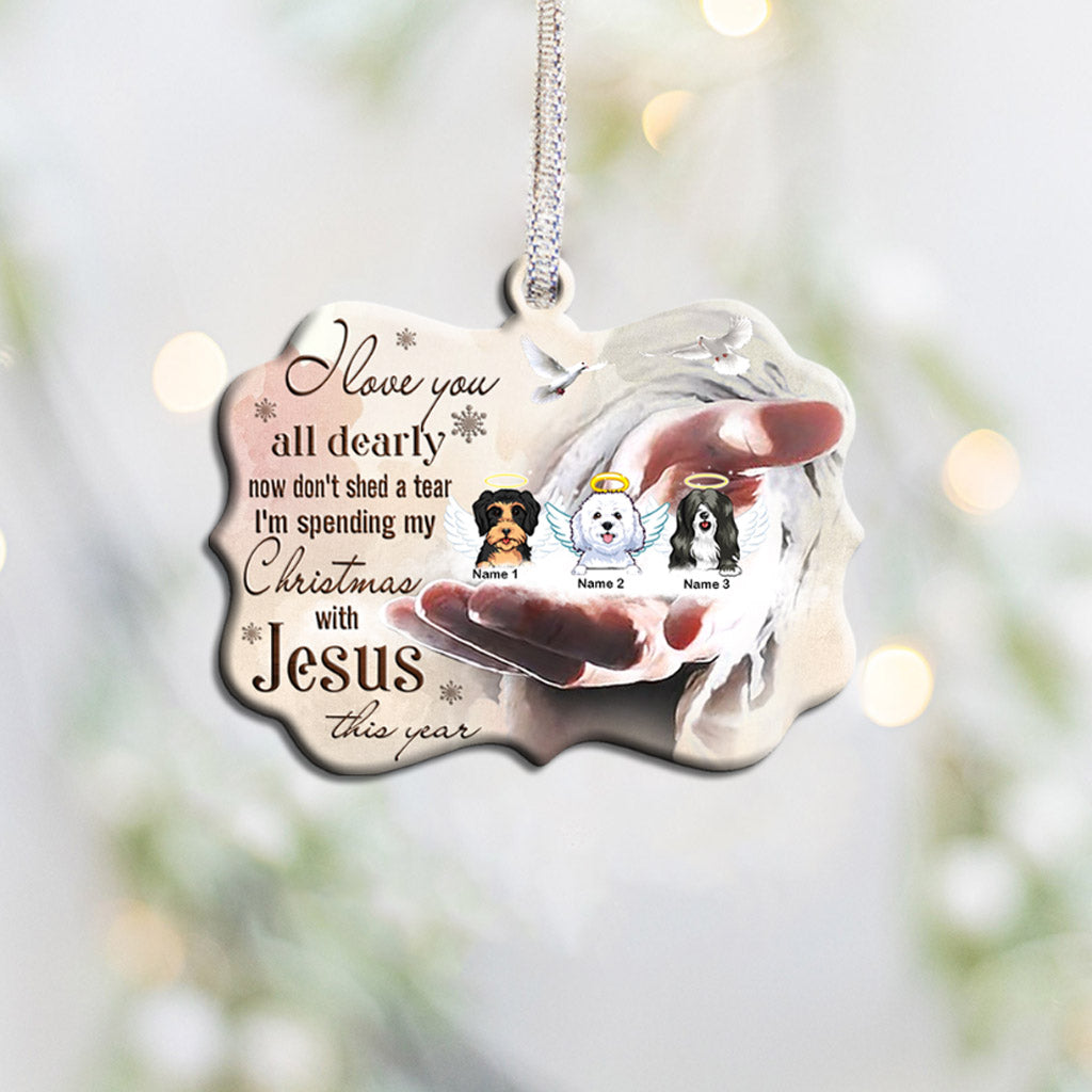 I Love You All Dearly - Personalized Christmas Dog Ornament (Printed On Both Sides)