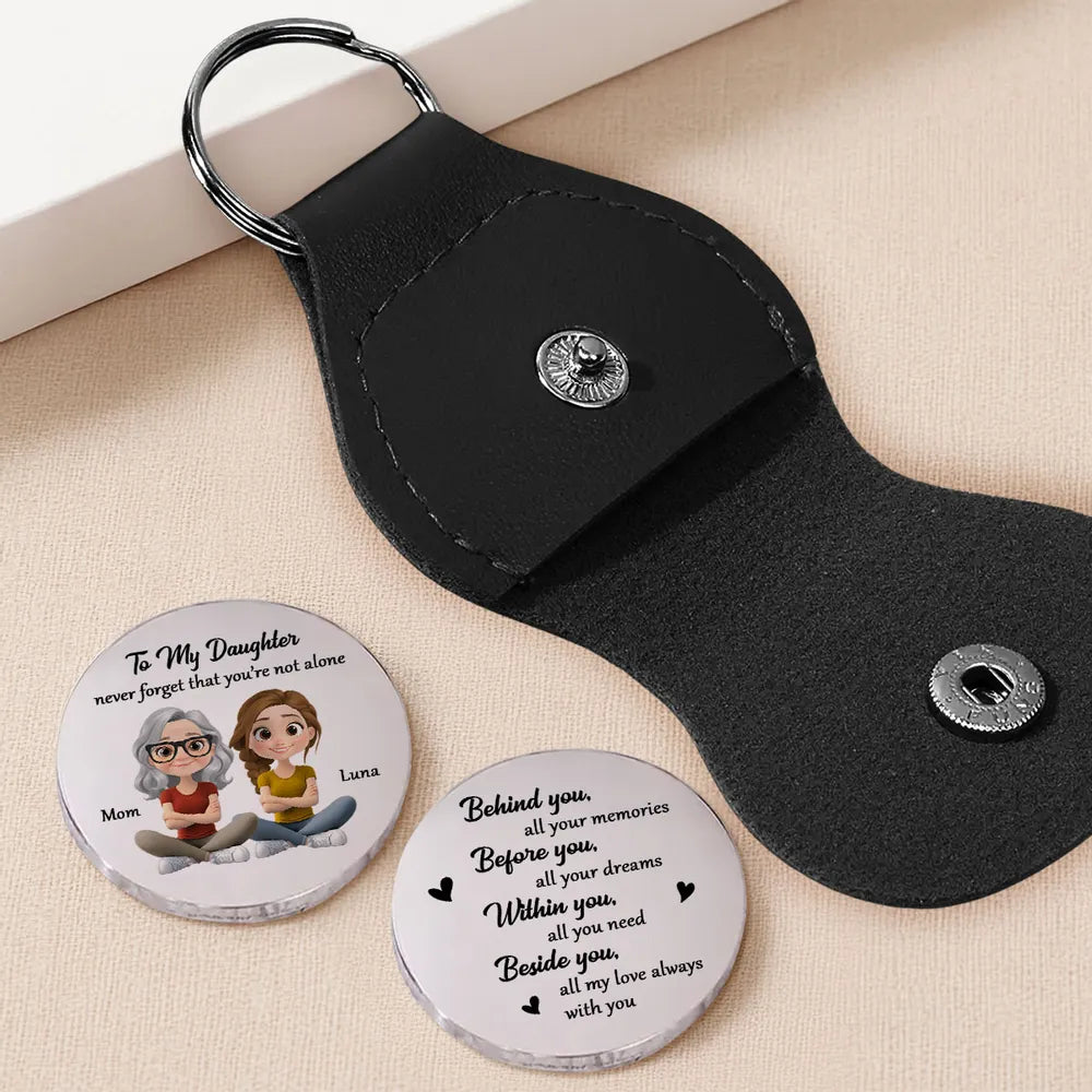 Pocket Hug Personalized Comfort Token, Never Forget That You're Not Alone Quote Gift For Daughter From Mom