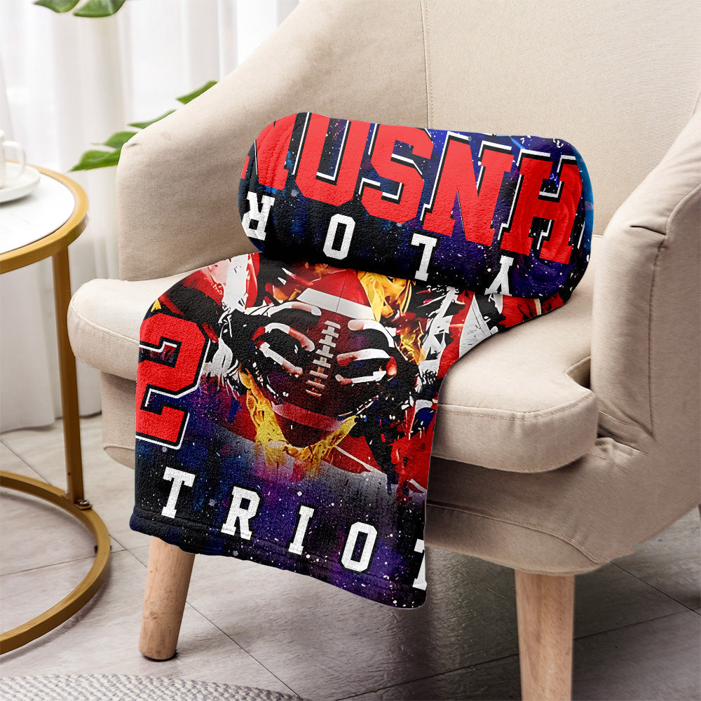 Any Name And Number - Personalized Football Blanket