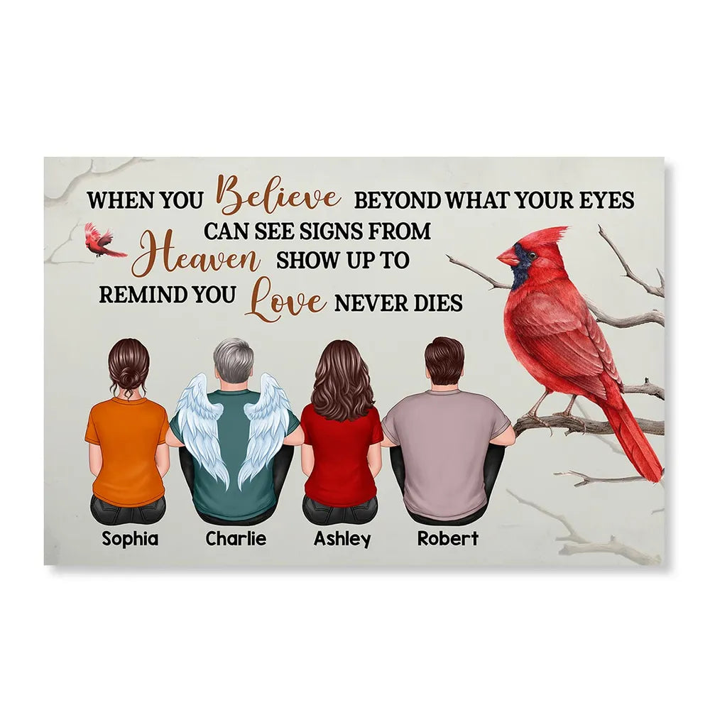 Memorial Poster with Cardinal Theme, High Clarity, Thoughtful Gift for Loved One Remembrance