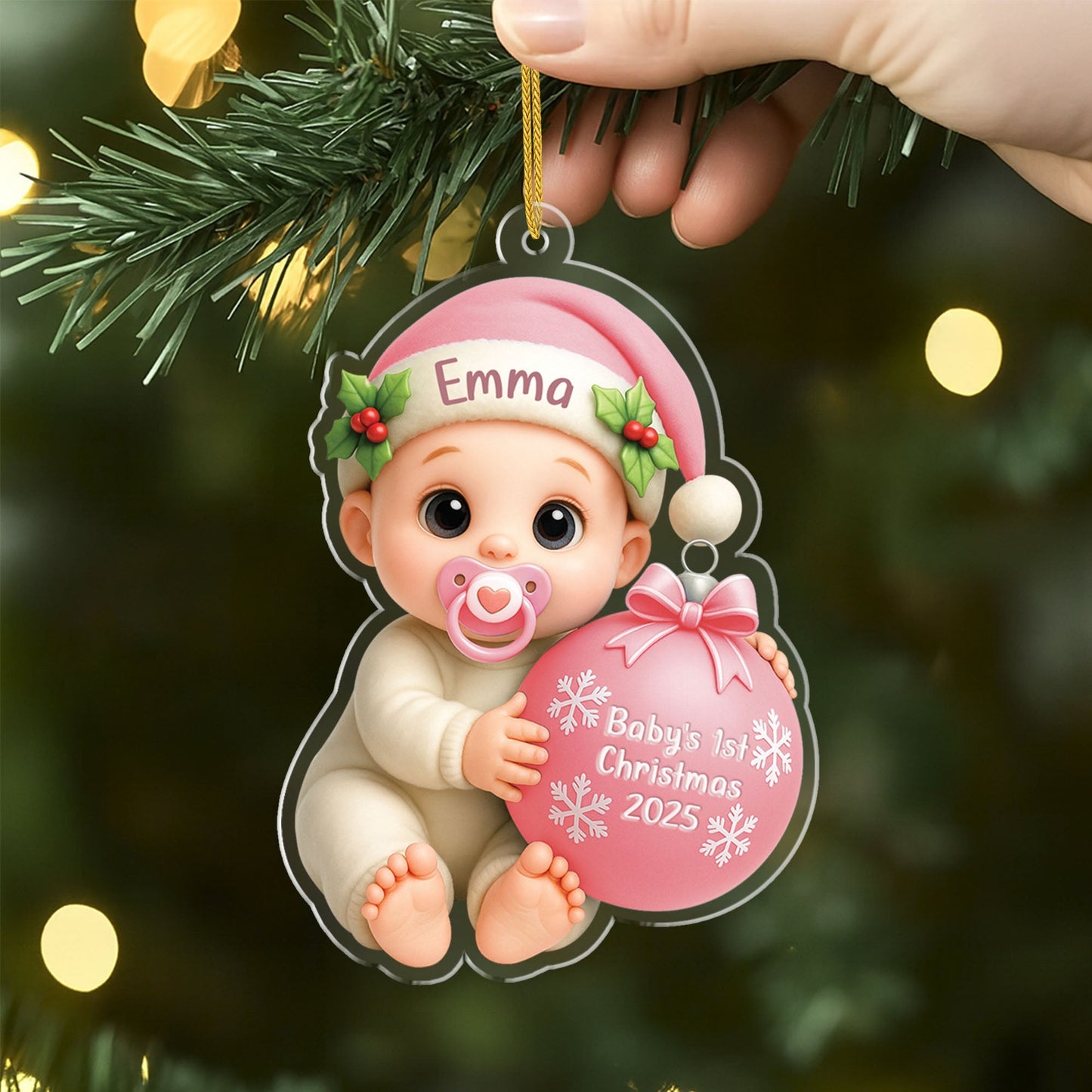 Meaningful Baby's 1st Christmas Keepsake, Personalized Name Ornament, A Milestone Gift for Family