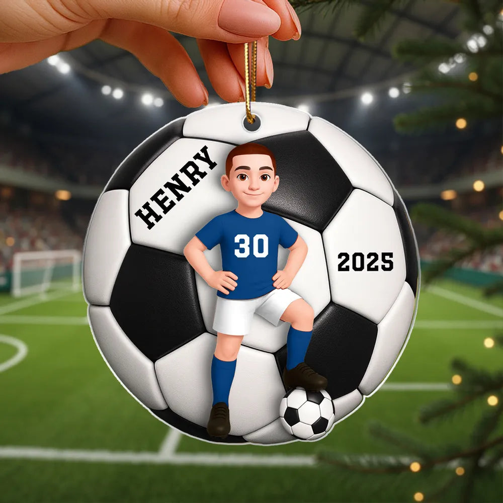 Soccer Acrylic Ornament with Dynamic Design – A Thoughtful Gift for Sports Fans and Kids
