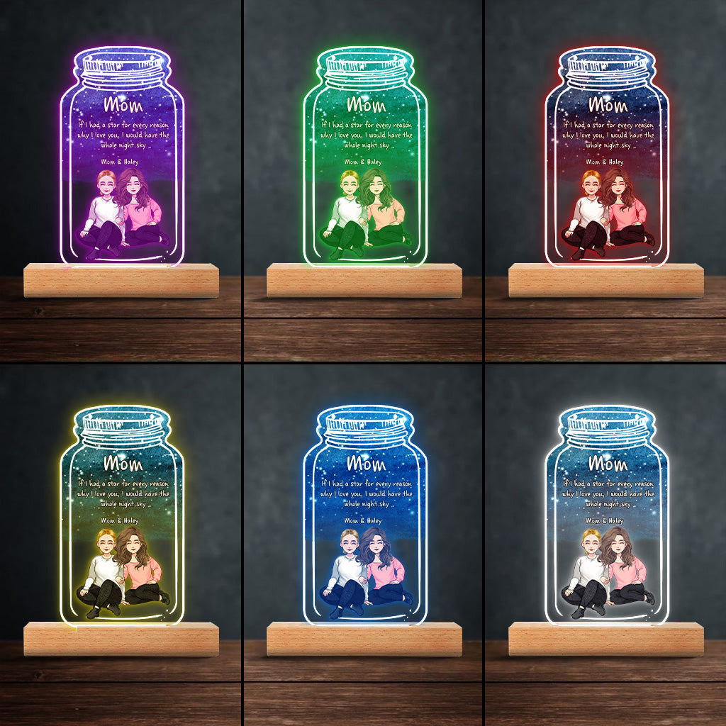If I Had A Star - Personalized Mother's Day Mother Shaped Plaque Light Base