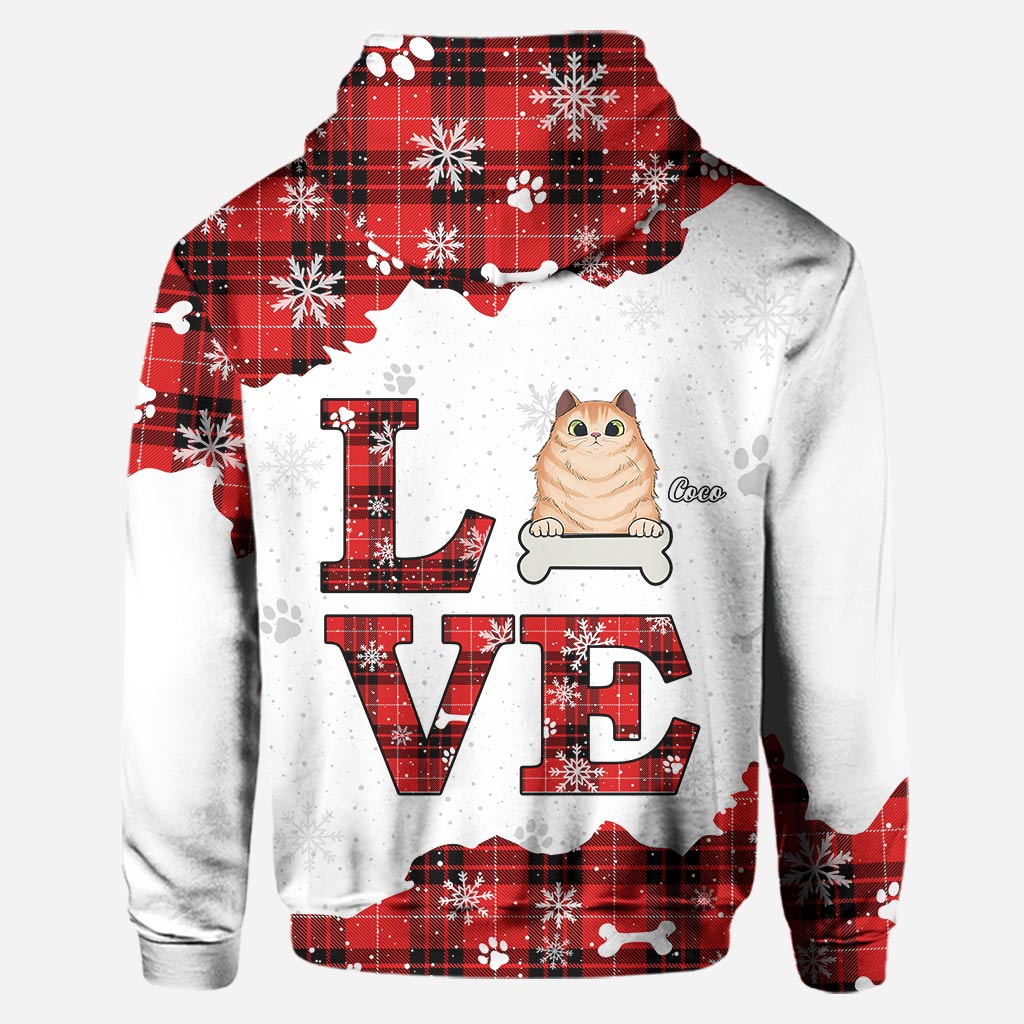 Love Cats - Personalized Christmas Cat Hoodie and Leggings