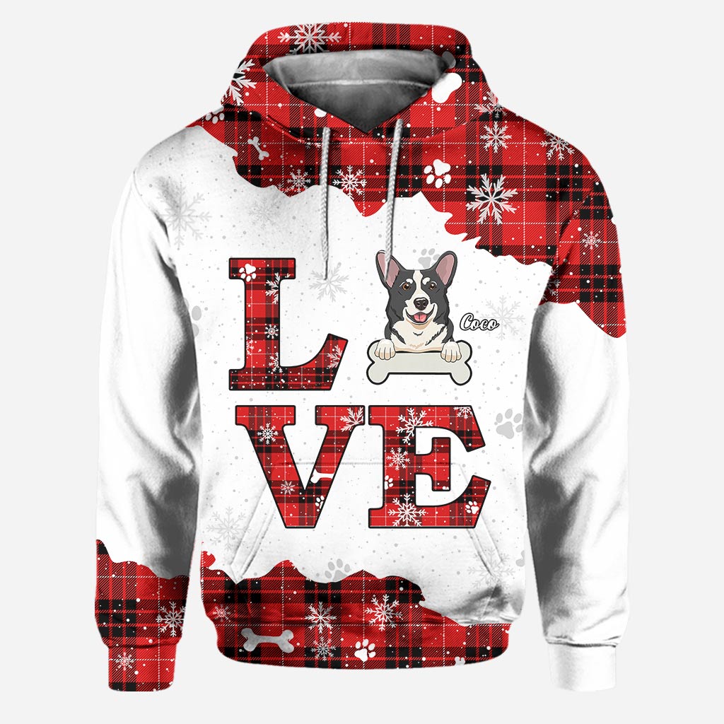 Love Dogs - Personalized Christmas Dog Hoodie and Leggings