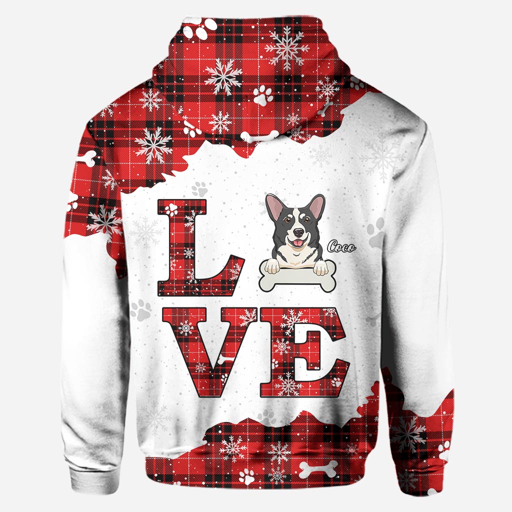 Love Dogs - Personalized Christmas Dog Hoodie and Leggings