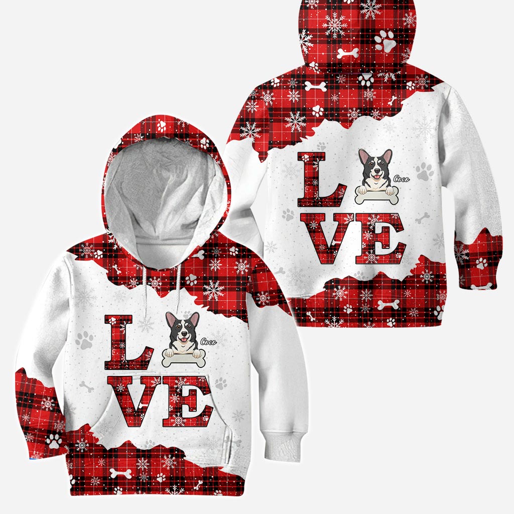 Love Dogs - Personalized Christmas Dog Hoodie and Leggings