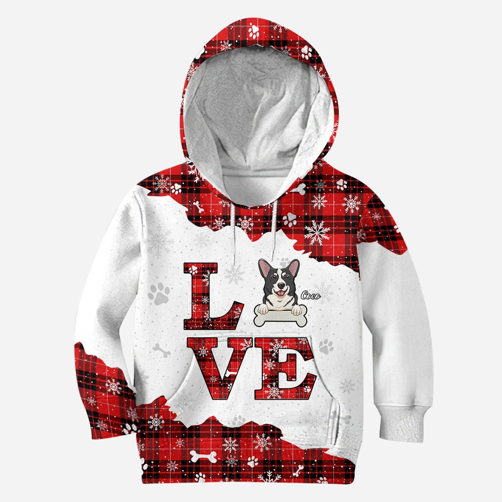 Love Dogs - Personalized Christmas Dog Hoodie and Leggings