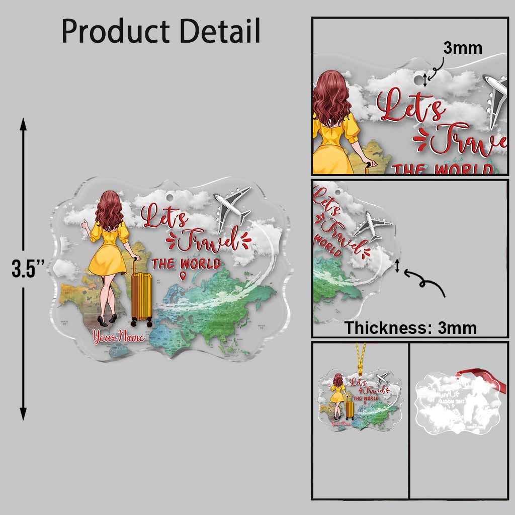 Adventure Awaits - Personalized Christmas Travelling Transparent Ornament