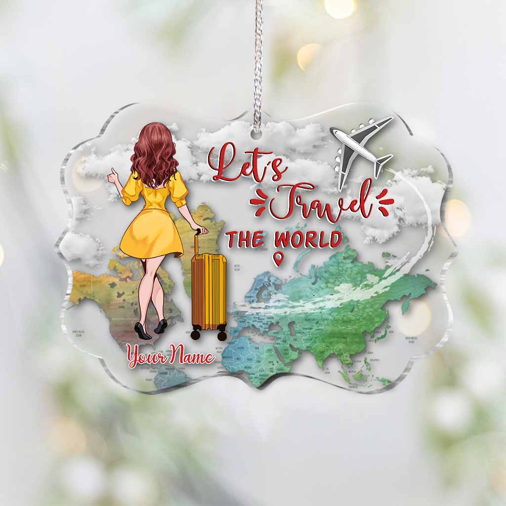 Adventure Awaits - Personalized Christmas Travelling Transparent Ornament