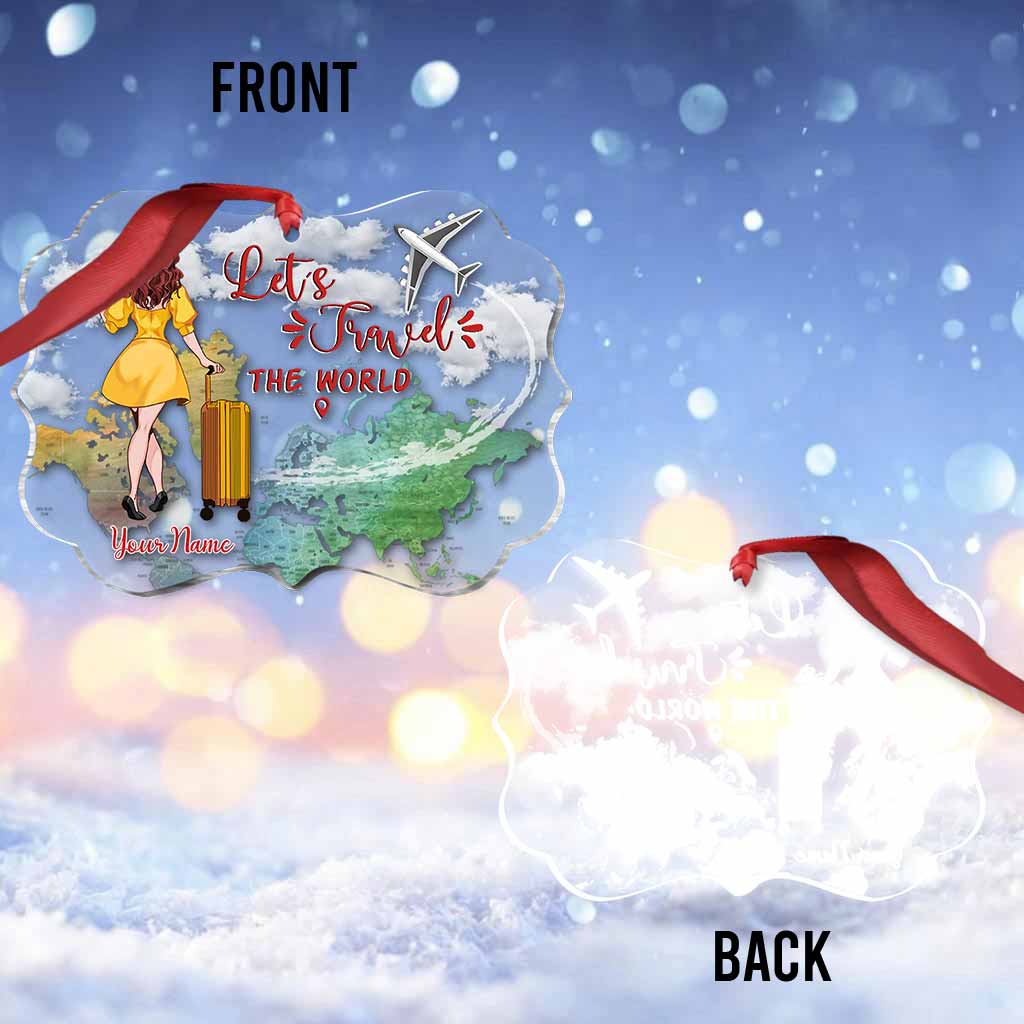 Adventure Awaits - Personalized Christmas Travelling Transparent Ornament